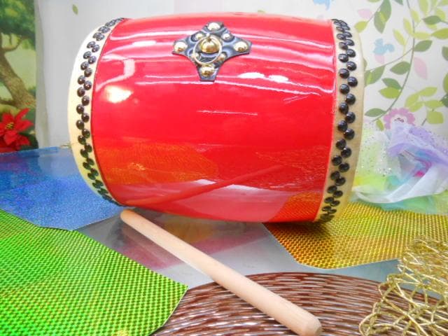 新品未使用(送料無料)17.980円Nエイサー小太鼓24cm*31cm 撥付黄牛