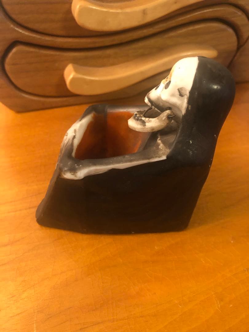 ビンテージ　髑髏　骸骨　スカル　死神　灰皿　レトロ　grim reaper