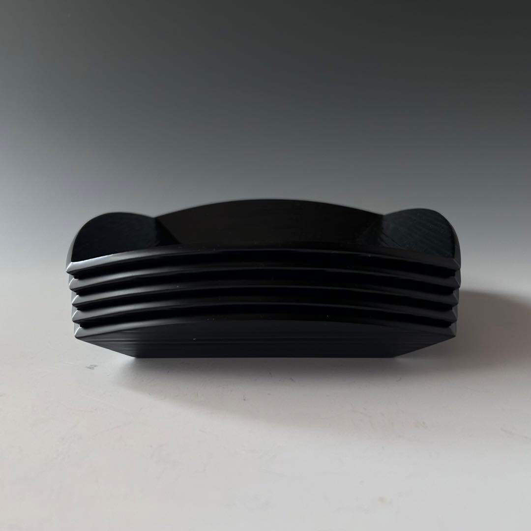 茶道具　銘々皿　五客組　粟絵　一閑　ヘギメ　服部峻昇　共箱　漆器　菓子器　工芸