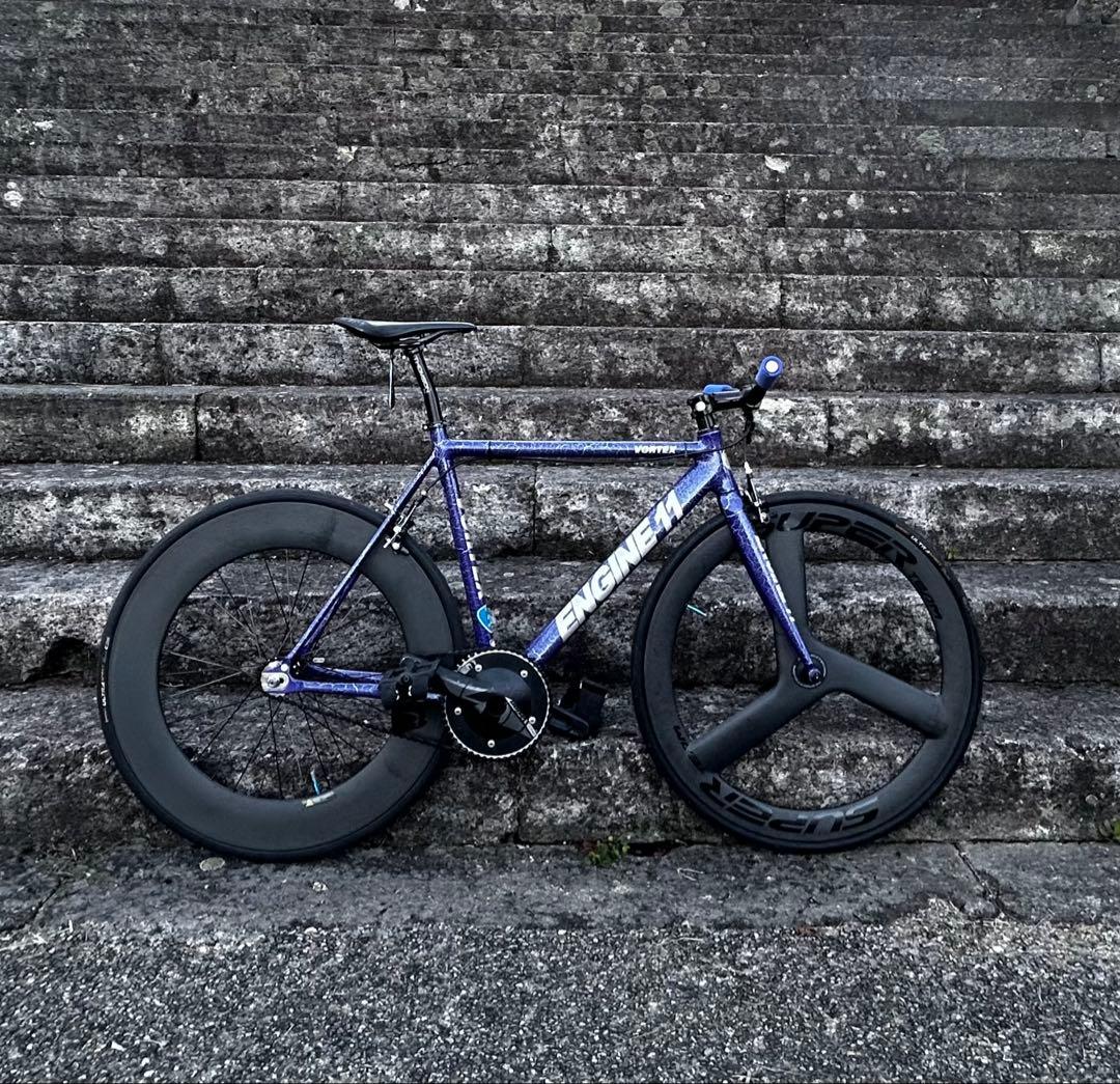 T*E様 enjine11 ピスト　M 美品！　シングル　フレームセット　エンジ