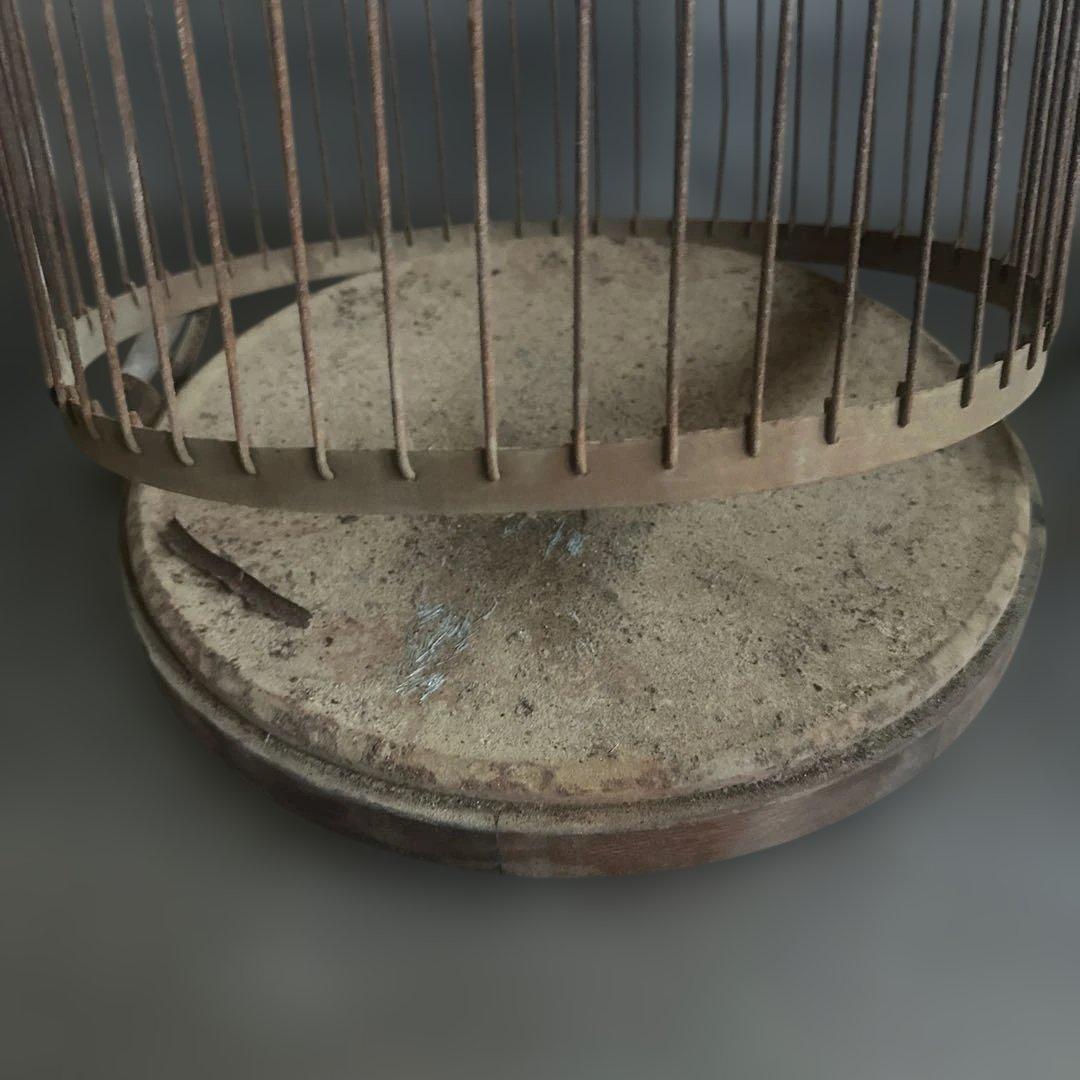 ヴィンテージ　ジャンクガーデンなど！古い金属製の鳥かご ドライフラワー飾りに！