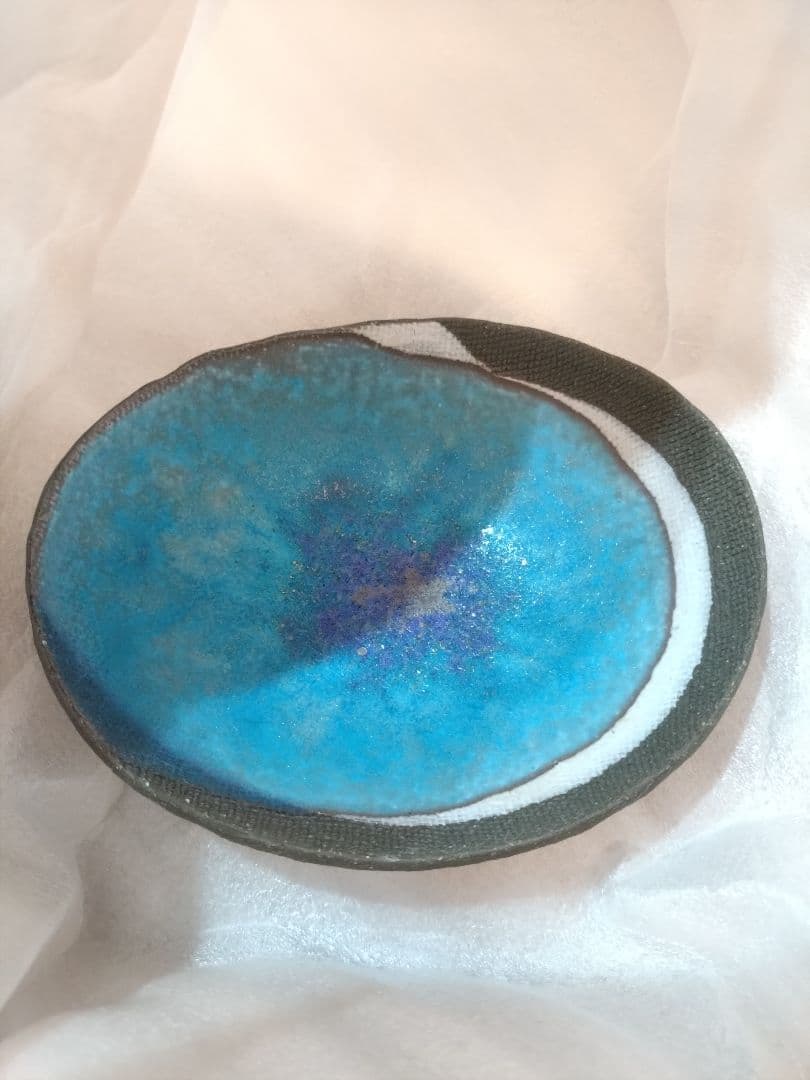 虎澤英雄　木箱サイン付　武州飯能焼　陶器の器 第14回日本陶芸展受賞者作品2枚組