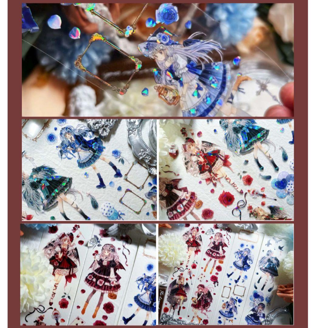 J650＃血色乐园(贝壳光)森遇切り売り海外人物マステ女の子