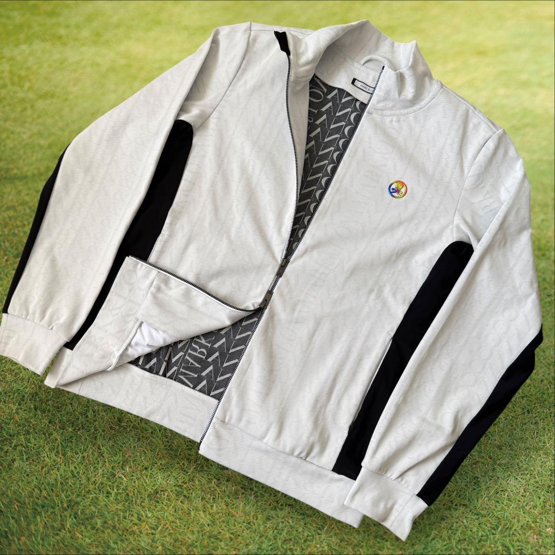 マークアンドロナ　ジャケット　ブルゾン　XL〜XXL相当　総柄　ジャージ　黒