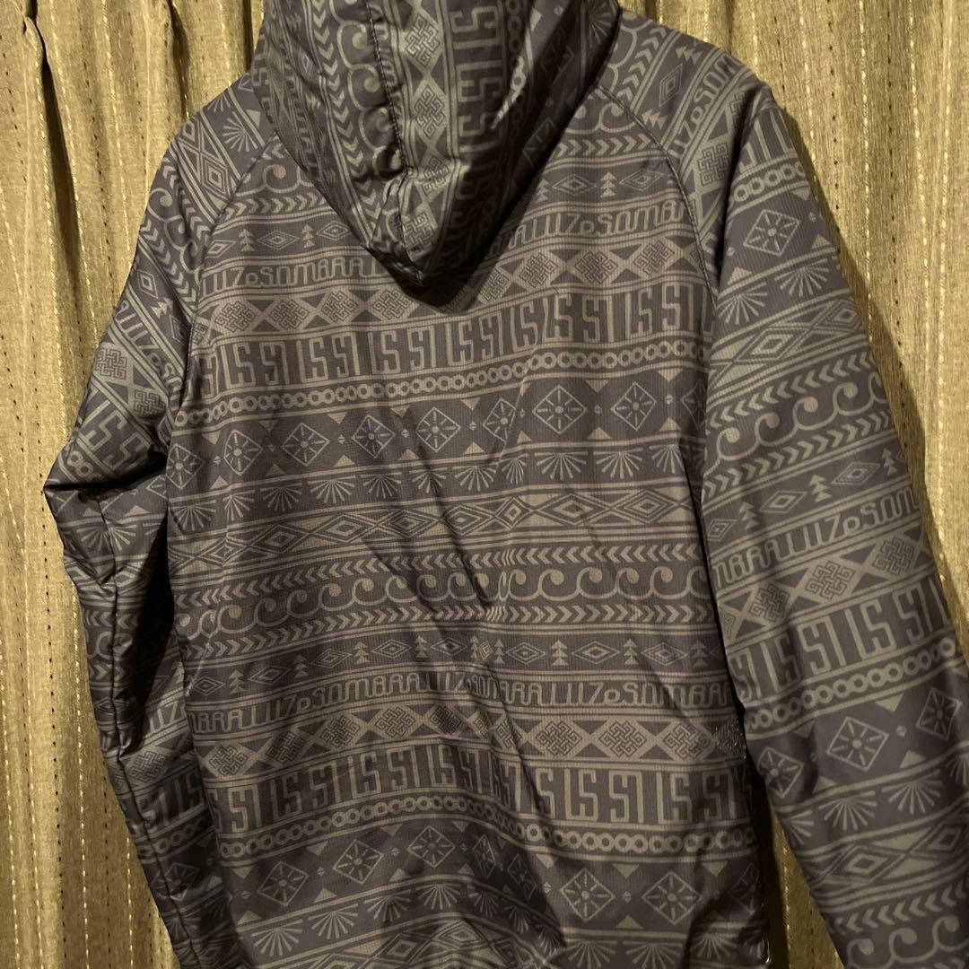 Luz Somitra フード付きジャケット M ダークグレー 幾何学模様
