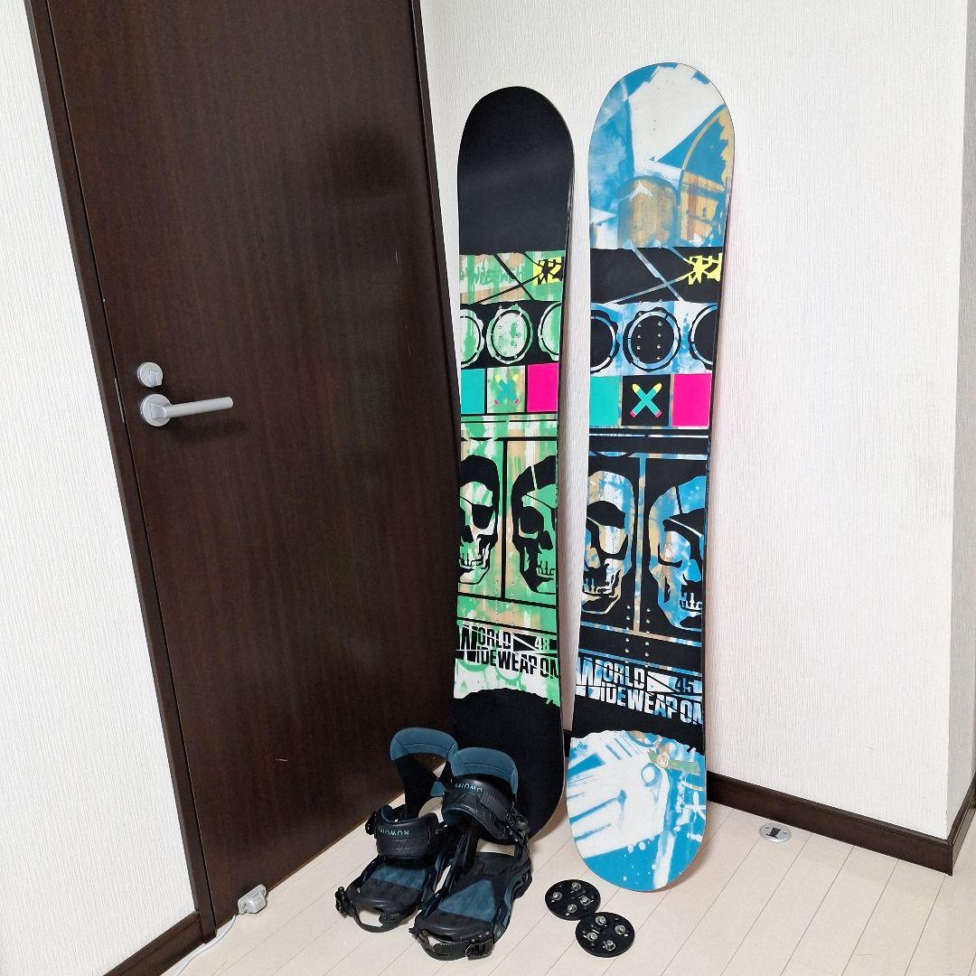 スノーボードセットK2ワールドワイド　　サロモンミラージュSサイズビンディング