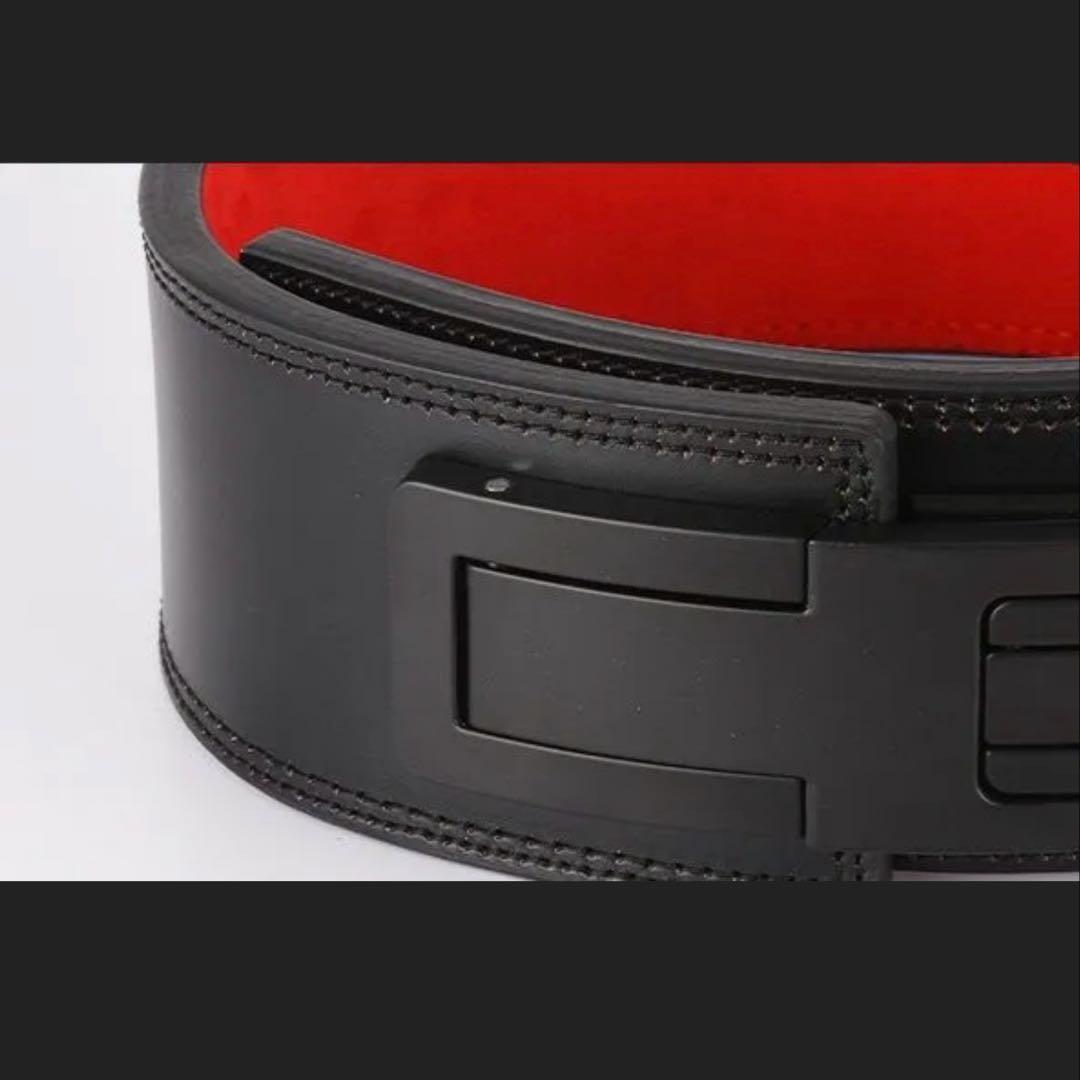 ブラック　上質　新品　レバーアクションベルト　トレーニング　筋トレ　SBD風　M