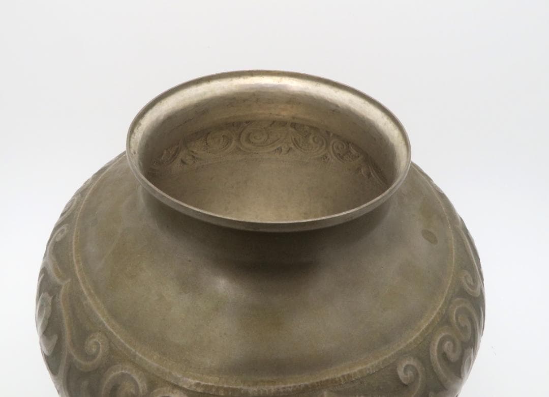 華瓶　朧銀　銀25％　骨董品　重さ約 696g 銀瓶　銀仕上　銀製