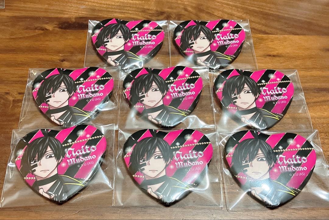 桃源暗鬼 ハート 缶バッジ バニー 無陀野無人×8