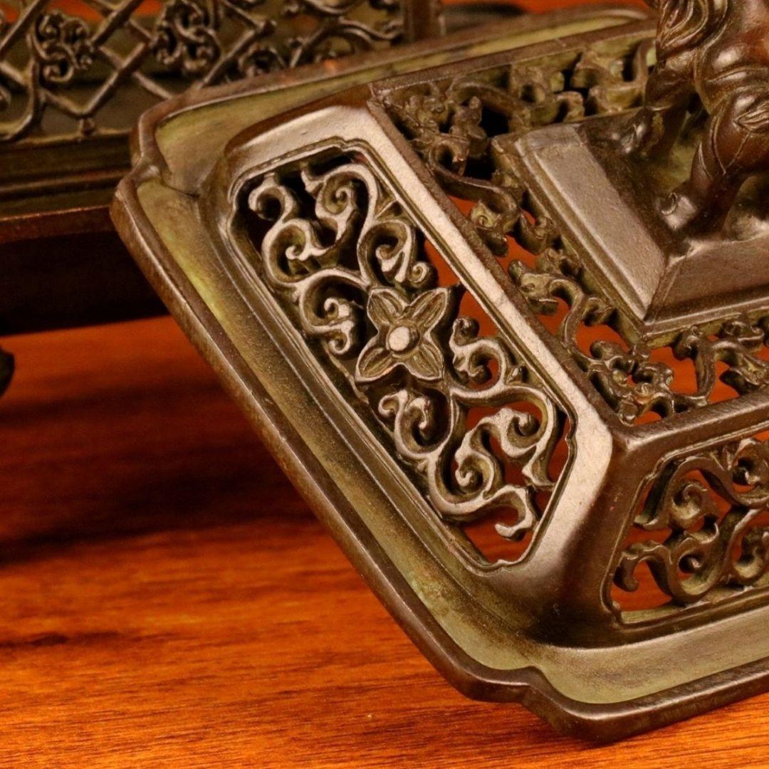 銅 細工 香炉 象蓋三層香炉 茶室 文房案頭 置物 装飾品 工芸品