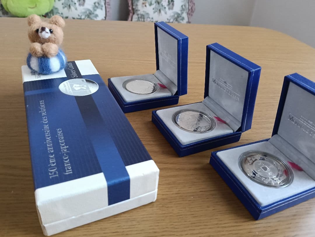 ☆掘り出し物！☆日仏修好通商条約締結150周年 プルーフ銀貨3種セット