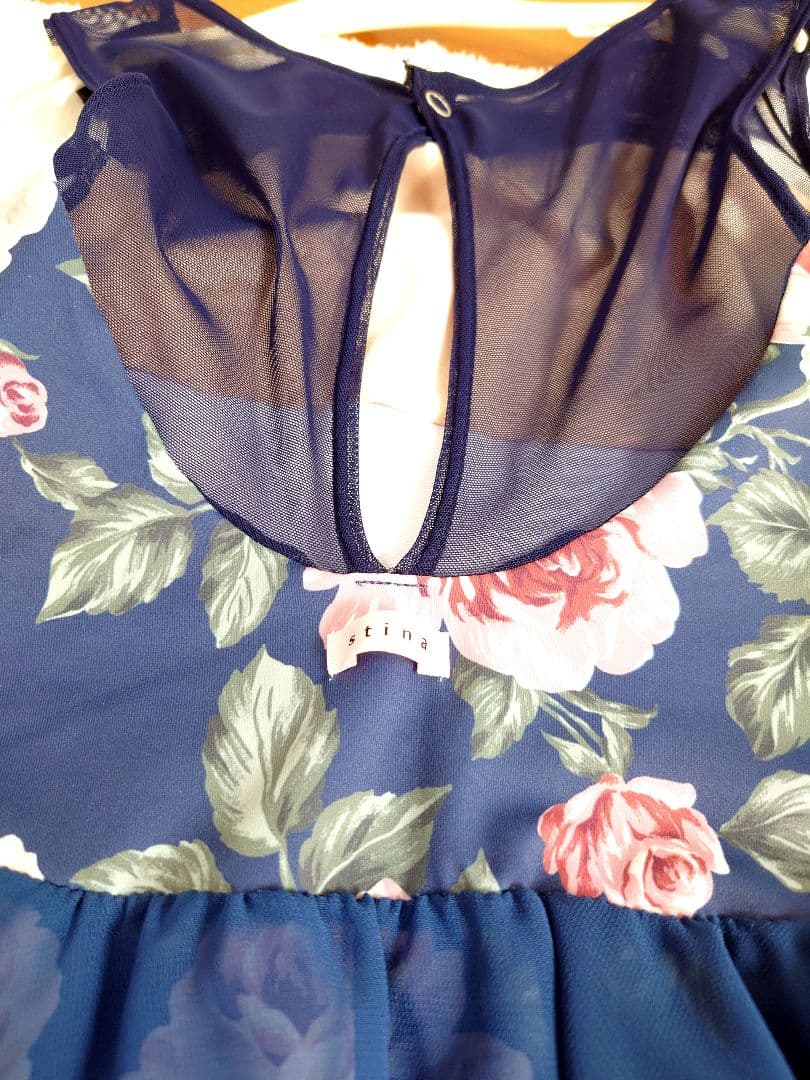 stina ネイビー花柄レオタード　kids 110〜120