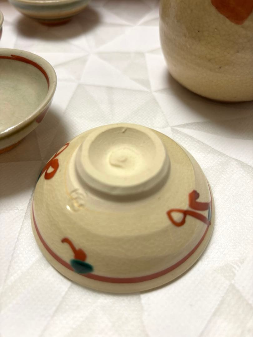 京焼　国領寿人 作　酒器セット　徳利2個　お猪口５個　作家さん　清水焼