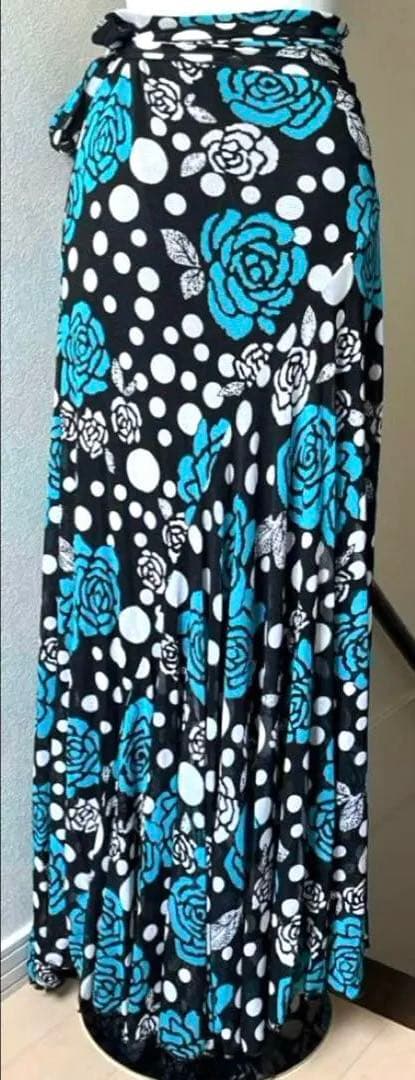 フラメンコ レッスン ファルダ　ウエスト総ゴム　大きめサイズ　リゾートドレス