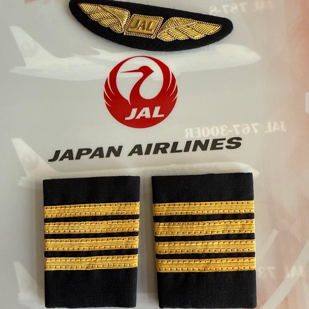 ♦️超美品 企業正規支給品◾️JAL／パイロット ウイングバッジ ＆ 肩章 機長用