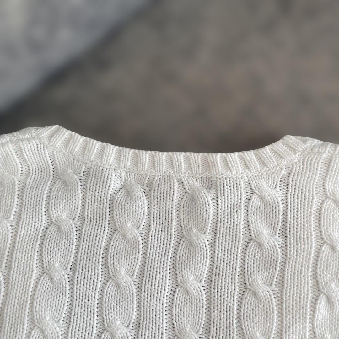 【極美品】RALPH LAUREN SPORT ホワイト Vネックセーター