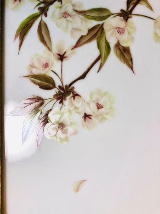 陶板　山桜　ボタニカルアーティスト ― 石川美枝子