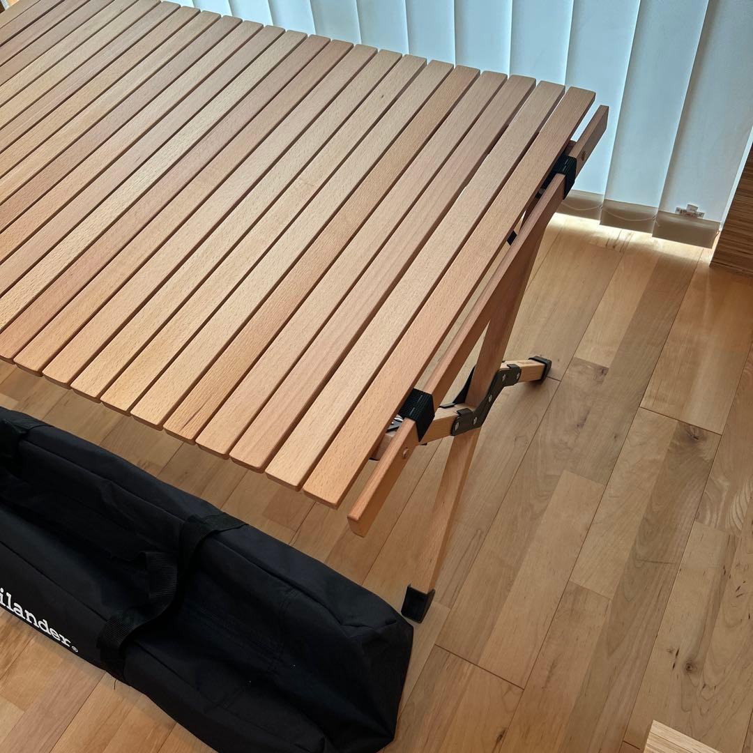 【新品未使用】Hilander（ハイランダー） ウッドロールトップテーブル　90