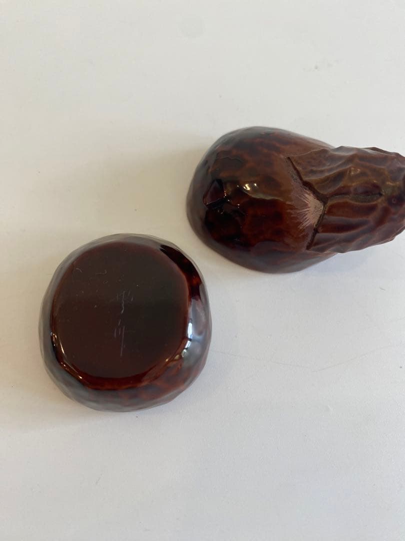 ナス香合　木製　茶道具