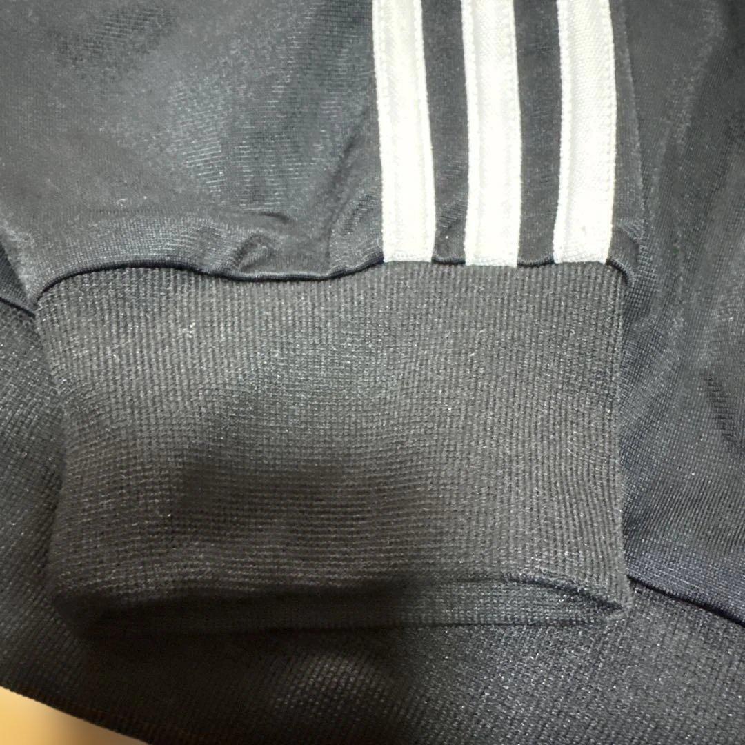adidas ストライプジャージジャケット 黒