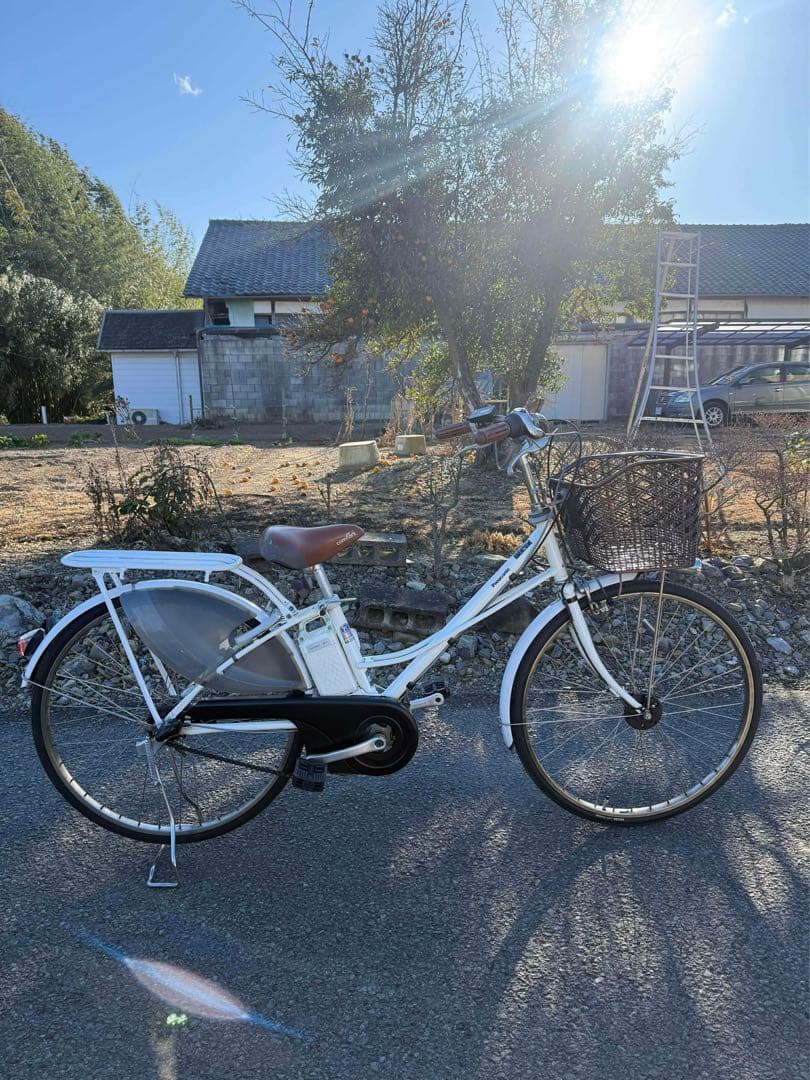ホワイト 電動アシスト自転車 シティタイプ