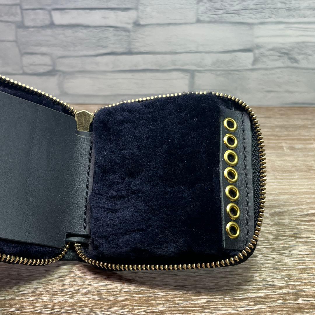 ミドルルアーワレット　本革レザー　手染めアンティークレッド　ハンドメイド　渓流