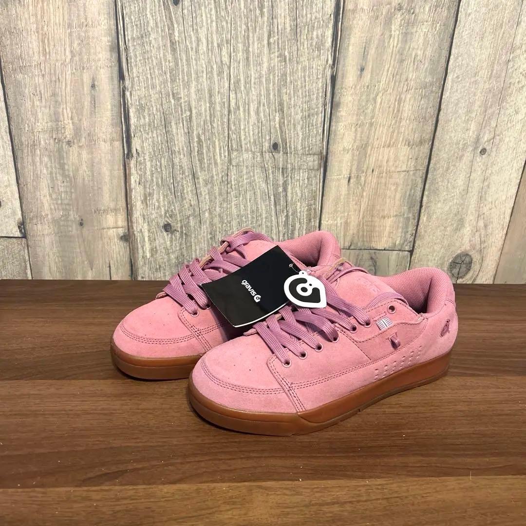 完売品 gravis ピンク スエード スケシュー 25.5cm 新品 sk8