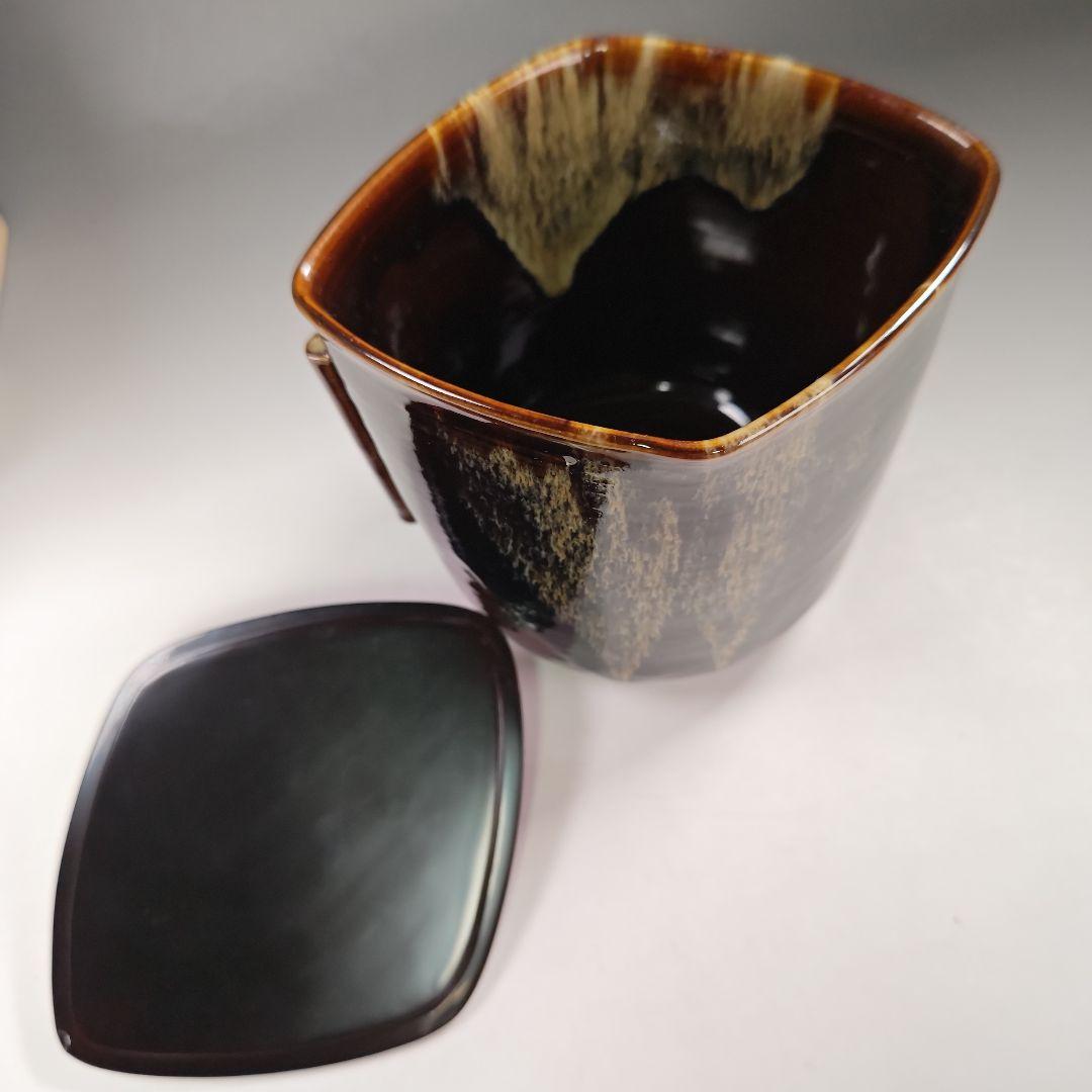 イ695 水指『翠峰造』『大徳寺　藤井誡堂　銘　雲◯　極箱』『高取菱形　塗蓋　』