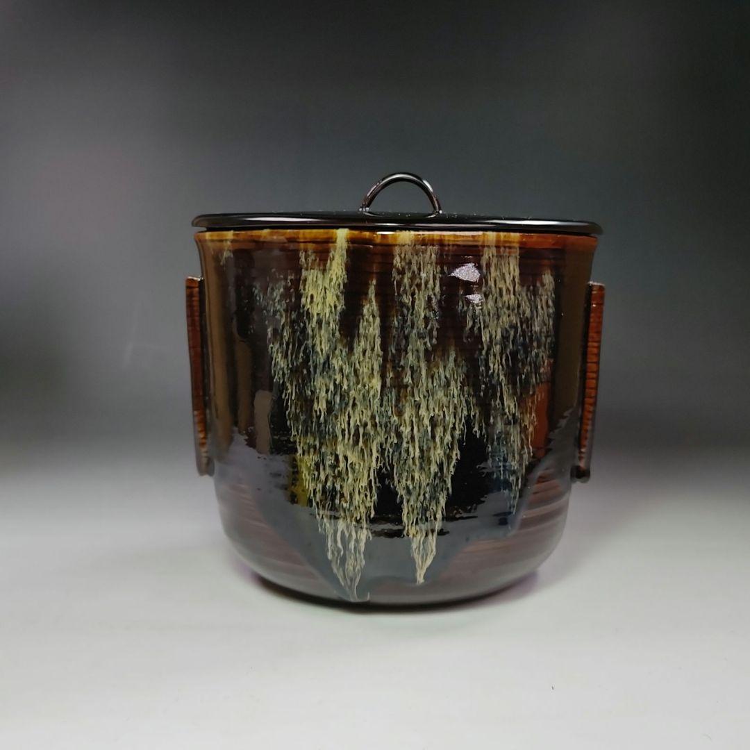 イ695 水指『翠峰造』『大徳寺　藤井誡堂　銘　雲◯　極箱』『高取菱形　塗蓋　』