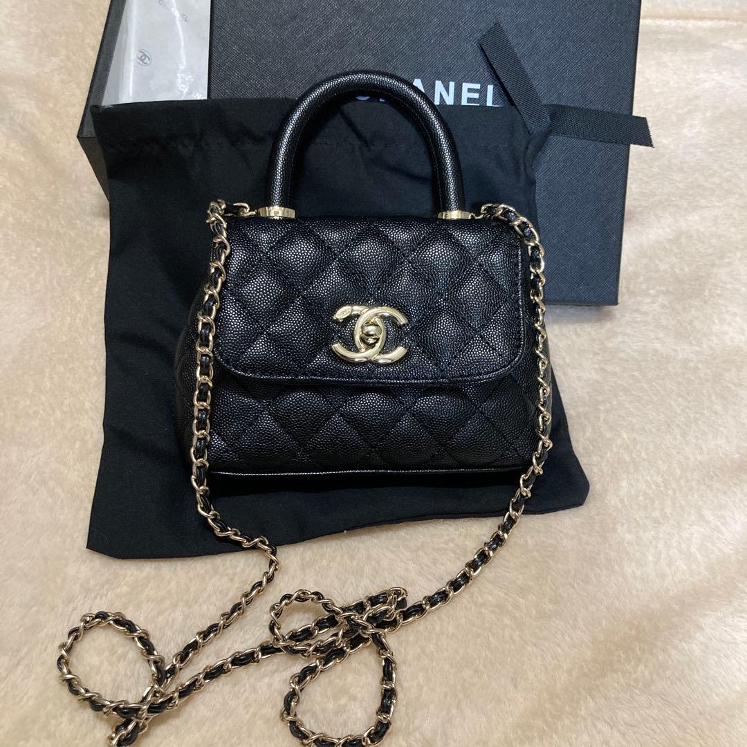 CHANEL ハンドルショルダーバッグ ブラック