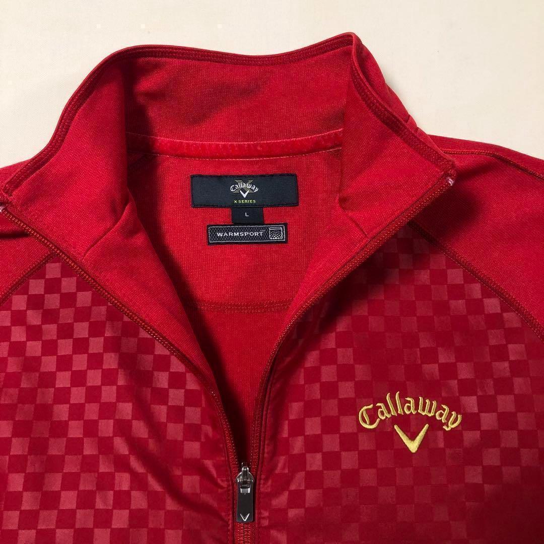 キャロウェイ ダブルジップ ハイブリッド ジャージー ジャケット レッド L