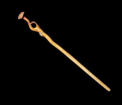 尾崎谷斎 在銘 笄 (こうがい)「霊芝」浅草彫 幕末 根付 名人