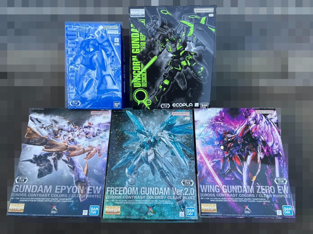 GNF限定 グフ　ユニコーン　エピオン　フリーダム　ウィングガンダム　セット
