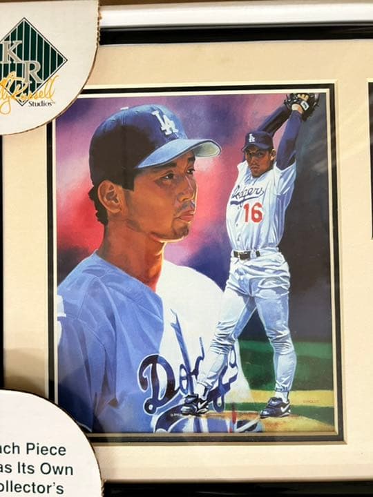 ロサンゼルス　ドジャース・野茂英雄・パネル・額装