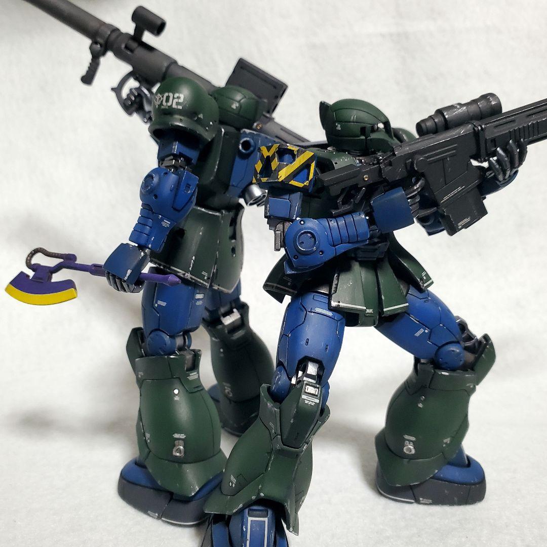 全塗装 完成品 ＨＧ 1/144 ザクI デニム／スレンダー2機セット