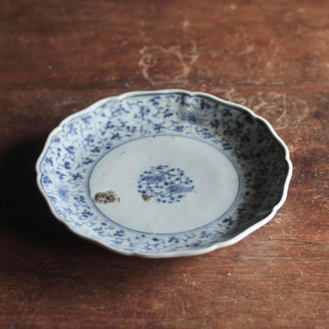 古伊万里 元禄伊万里 藍柿右衛門 中皿 No.5 古美術 古道具 アンティーク