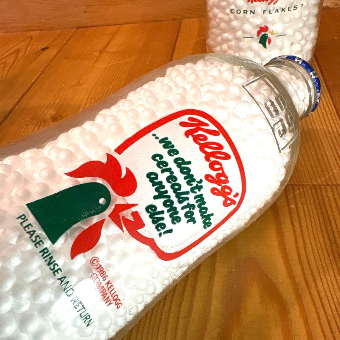80年代　ケロッグ　牛乳瓶　トニータイガー　ガラスボトル　セット　￼アメトイ