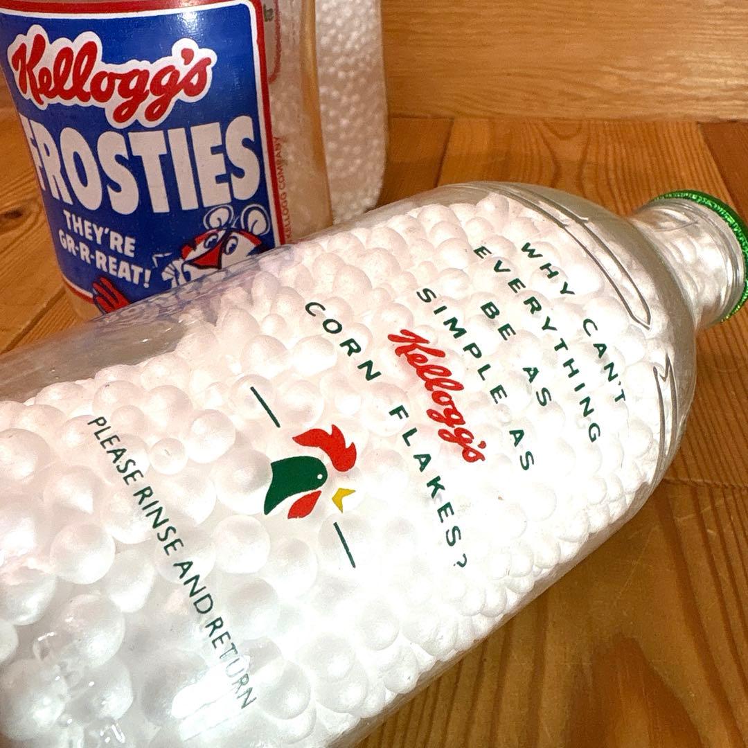80年代　ケロッグ　牛乳瓶　トニータイガー　ガラスボトル　セット　￼アメトイ