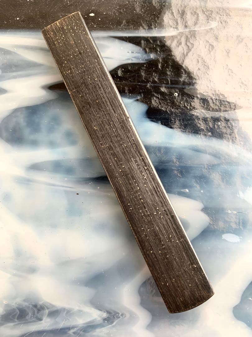 小柄袋　植物図彫刻模様 刀装具　木製ケース付き