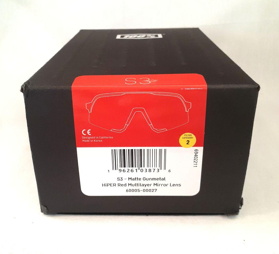 100% S3 ガンメタル レッド ワンハンドレッド サングラス