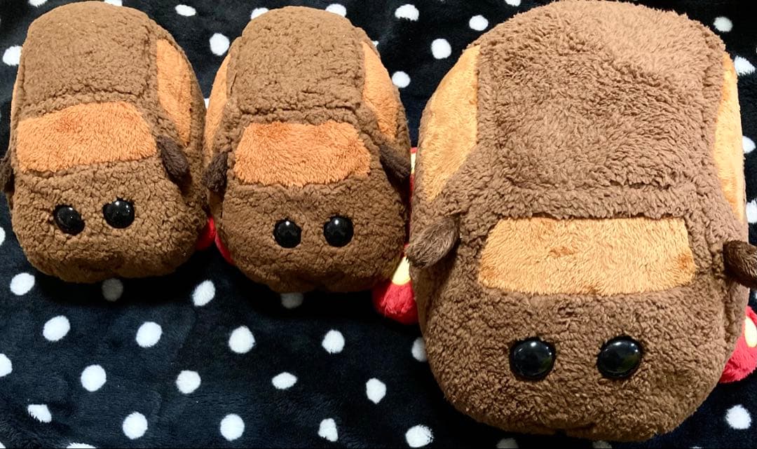 3個　プイプイモルカー テディぬいぐるみ　ほっこりいやされ めちゃでか でっかい