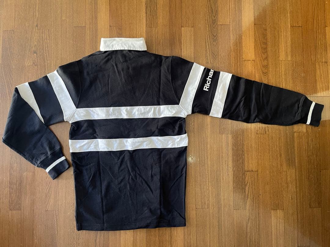 Richardson ラガーシャツ S ブラック/ホワイト