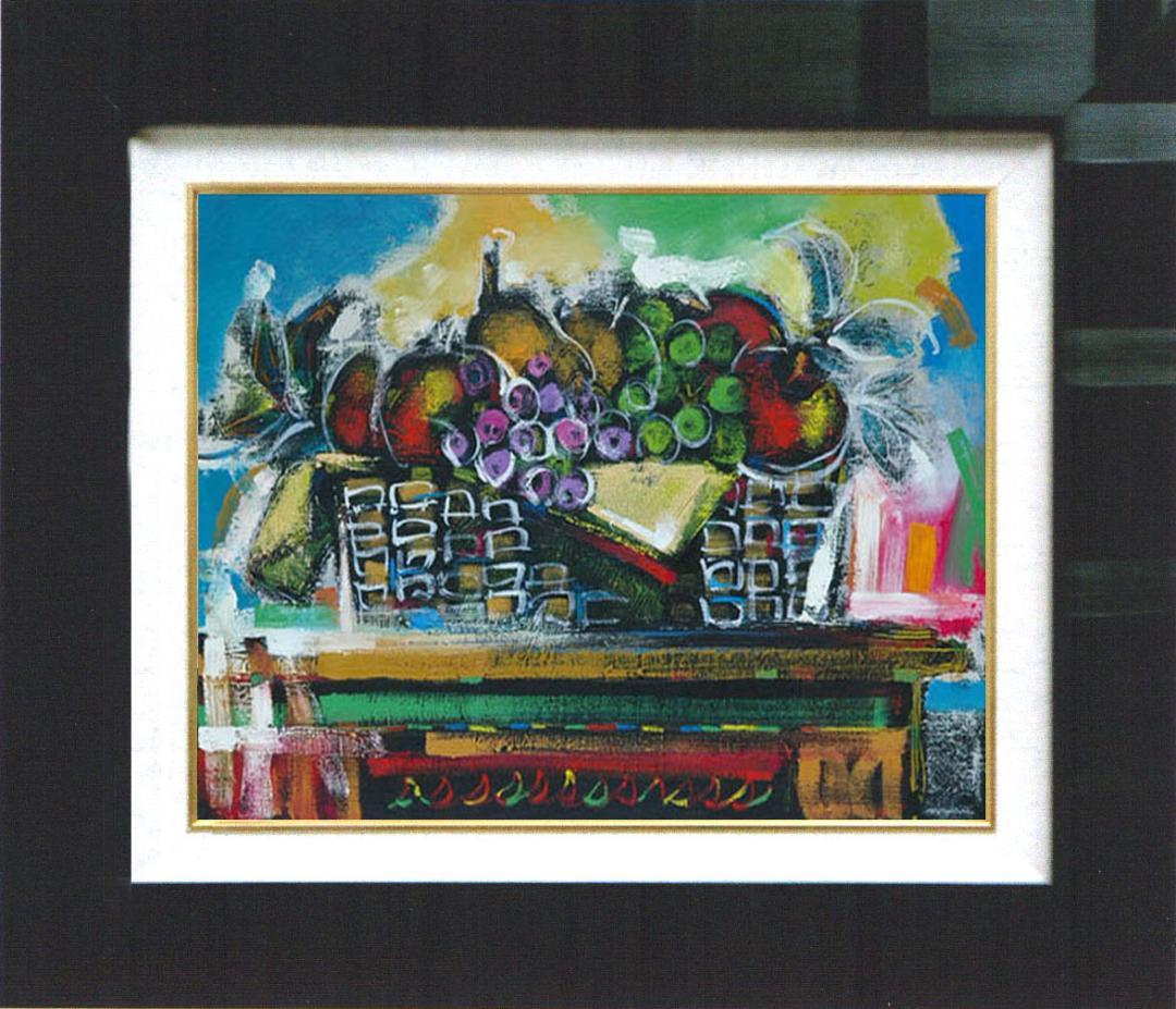 油絵 菅家令子 絵 絵画 インテリア uF6-120109 静物 果物