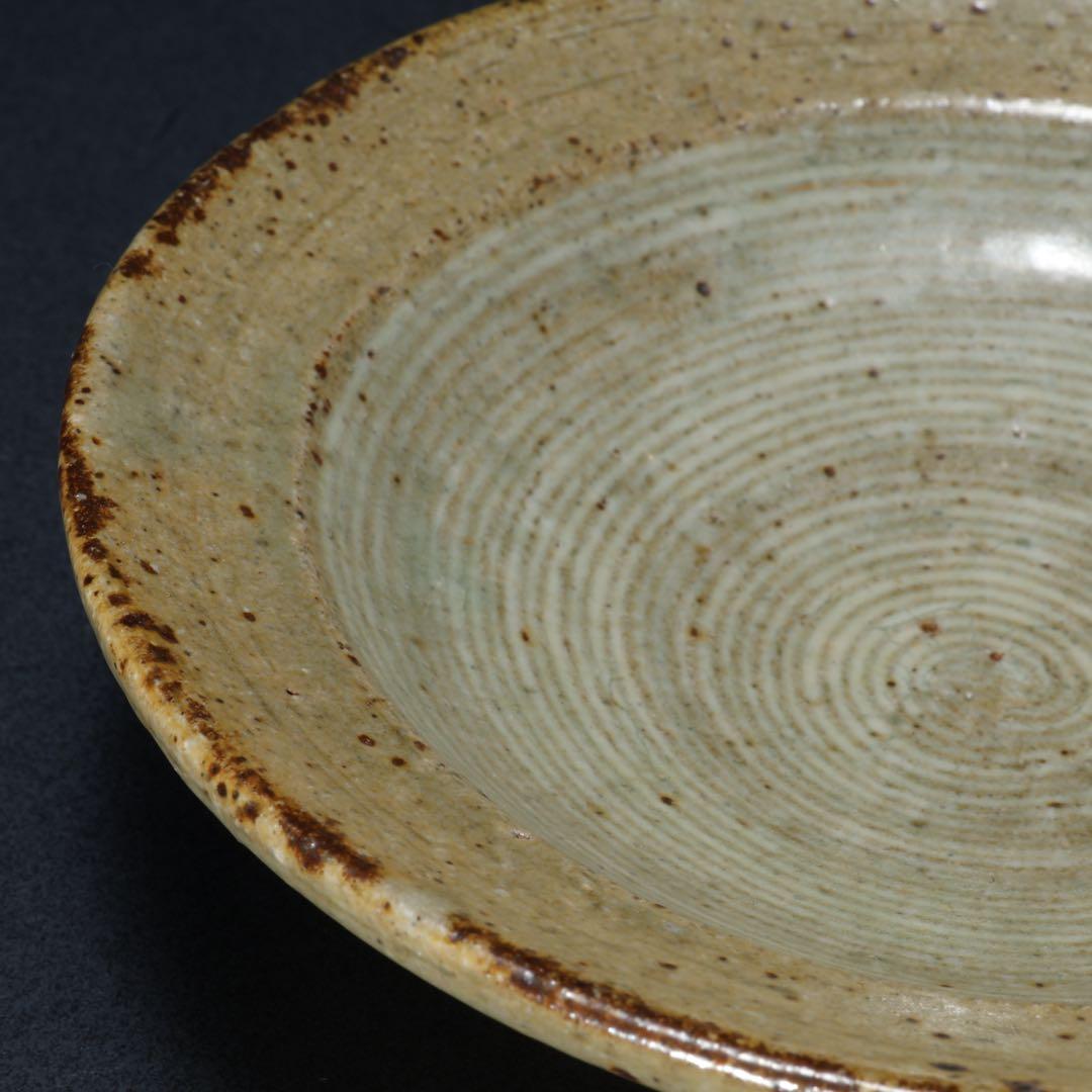 浜田庄司　象嵌小皿　まんじゅう皿　人間国宝　民藝　R1488w3K2