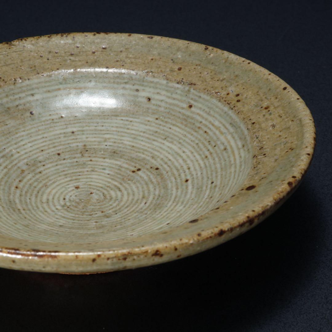 浜田庄司　象嵌小皿　まんじゅう皿　人間国宝　民藝　R1488w3K2