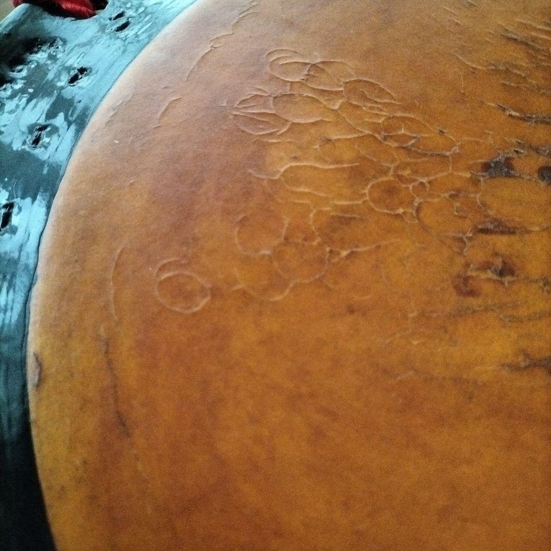 担ぎ太鼓1.2尺　締太鼓　和太鼓 　天然皮革　ストラップ付き　中古品⑫