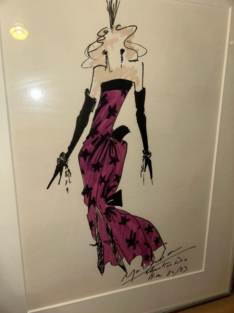 真作 Christian Dior Marc Bohan デザイン画 原画
