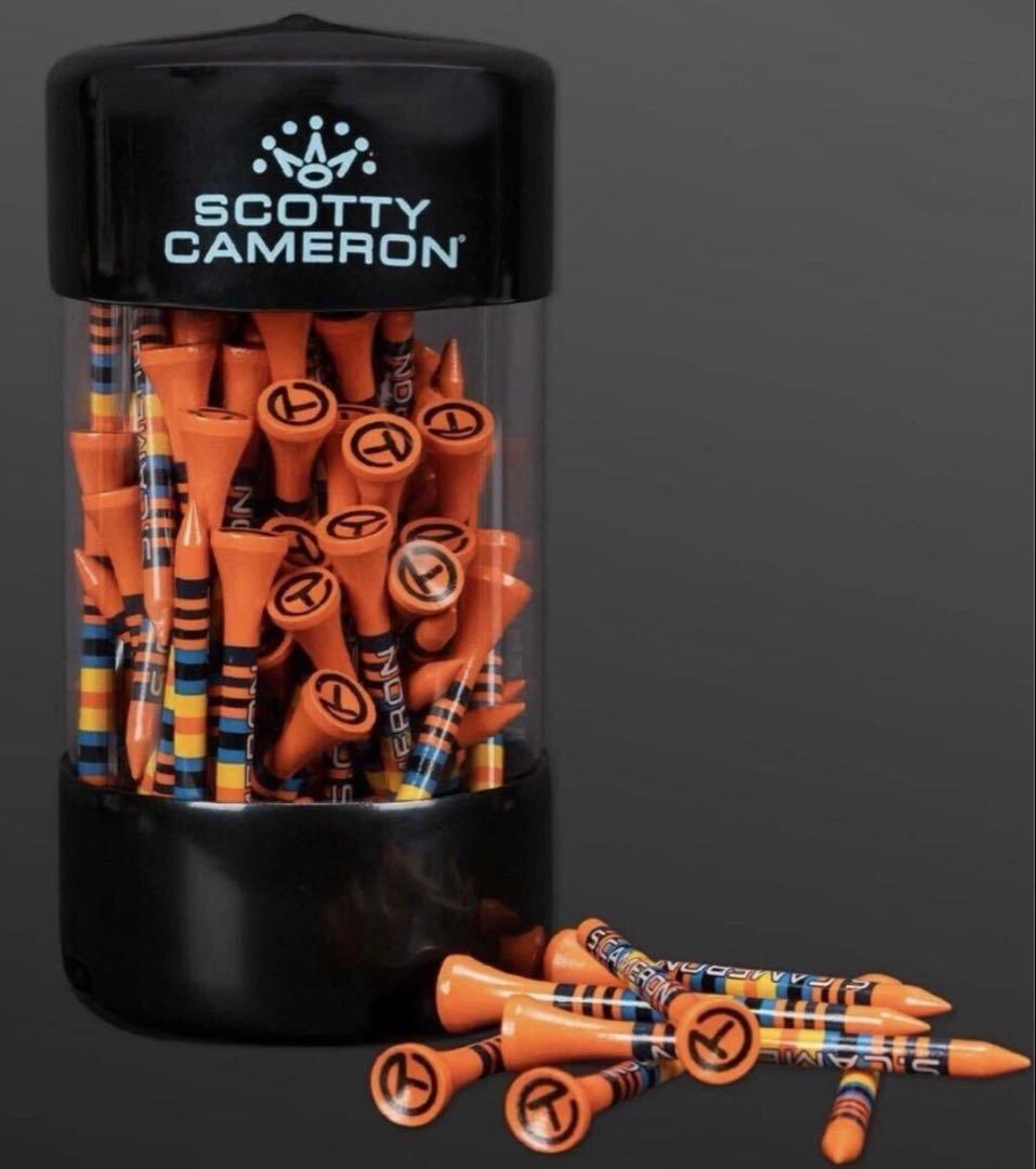 スコッティキャメロン◆木製ウッドティーセットCTサークルTオレンジ色ストライプ