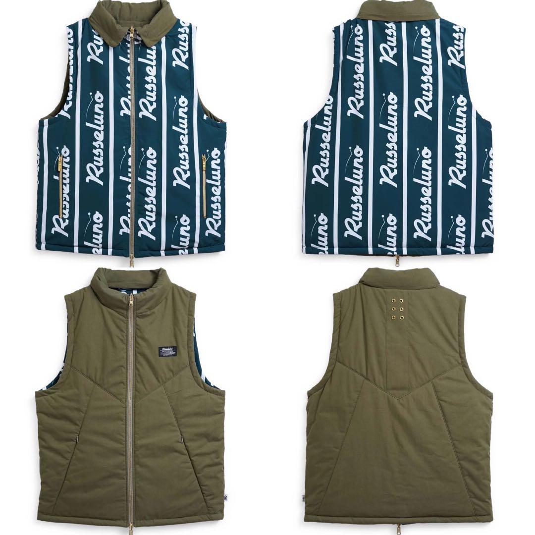 新品 ラッセルノ ゴルフ 2Way リバーシブル ベスト カーキ M 4