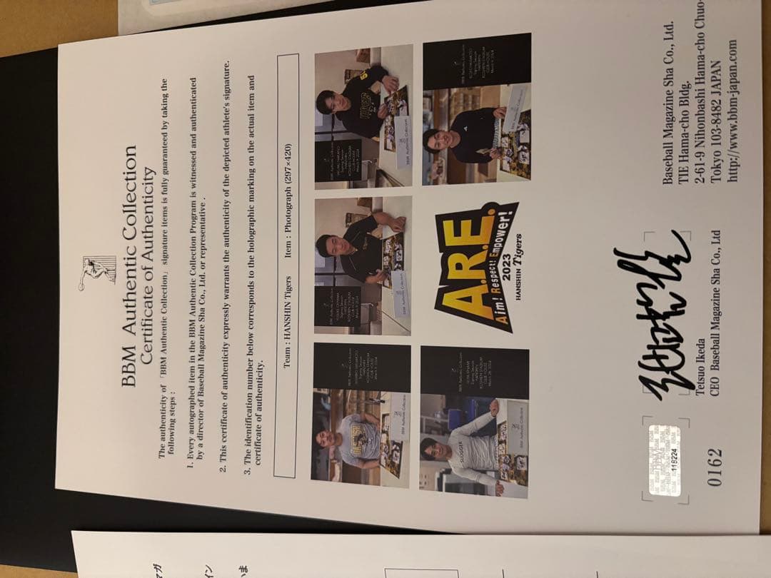 阪神タイガース　優勝　日本一　2023年 サイン入りフォトパネル　BBM サイン